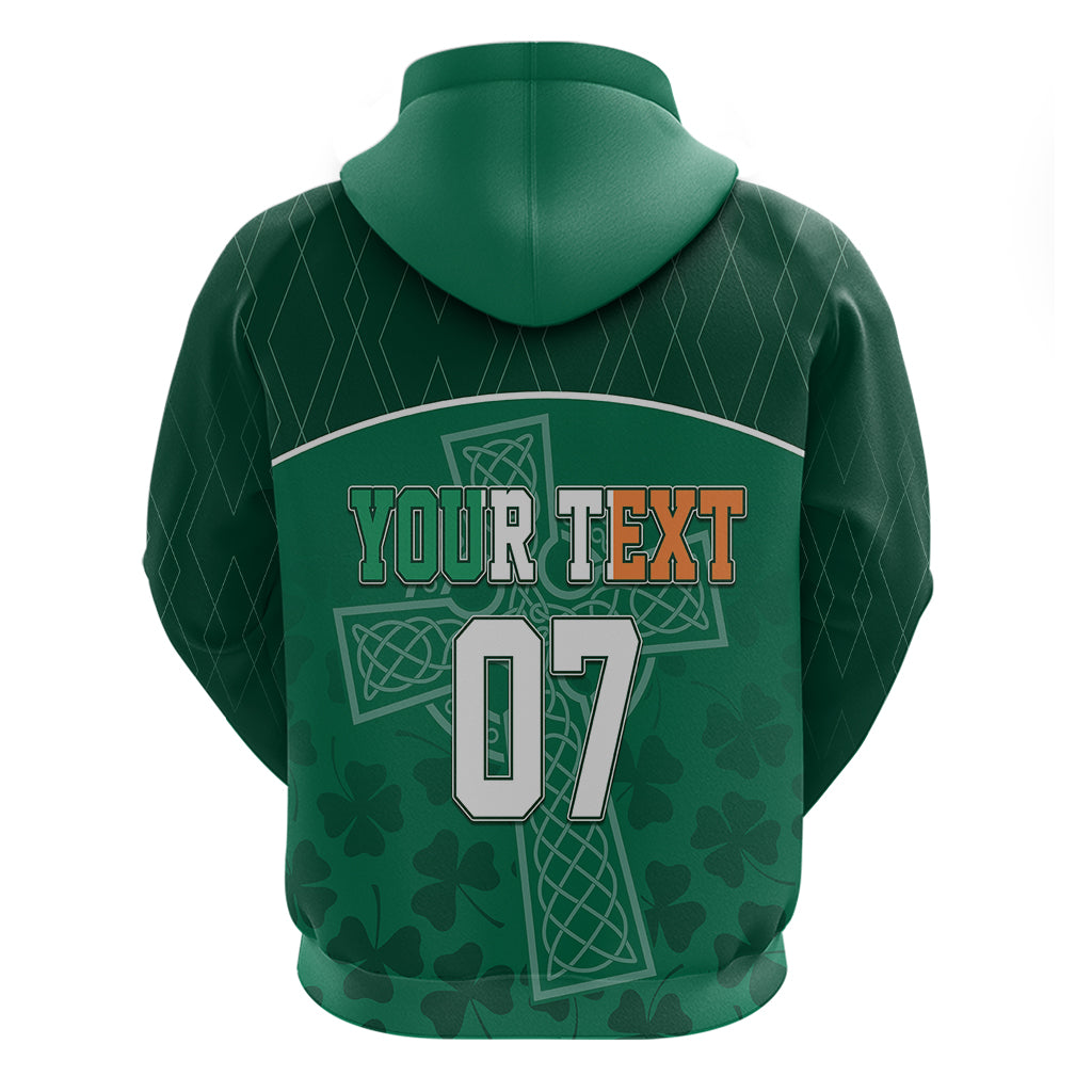 Personalised Ireland Rugby 2023 Hoodie Celtic Cross Mix Shamrocks