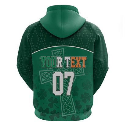 Personalised Ireland Rugby 2023 Hoodie Celtic Cross Mix Shamrocks