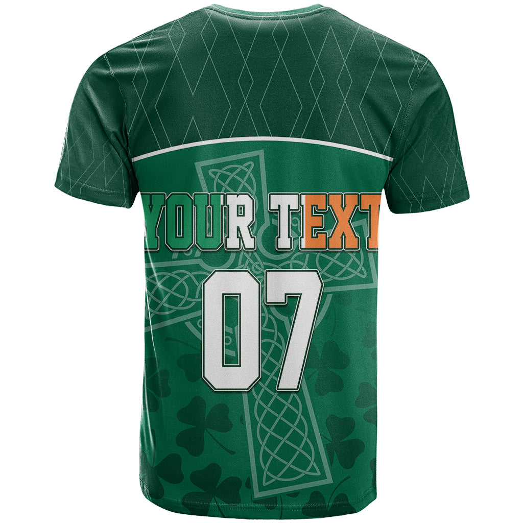 Personalised Ireland Rugby 2023 T Shirt Celtic Cross Mix Shamrocks
