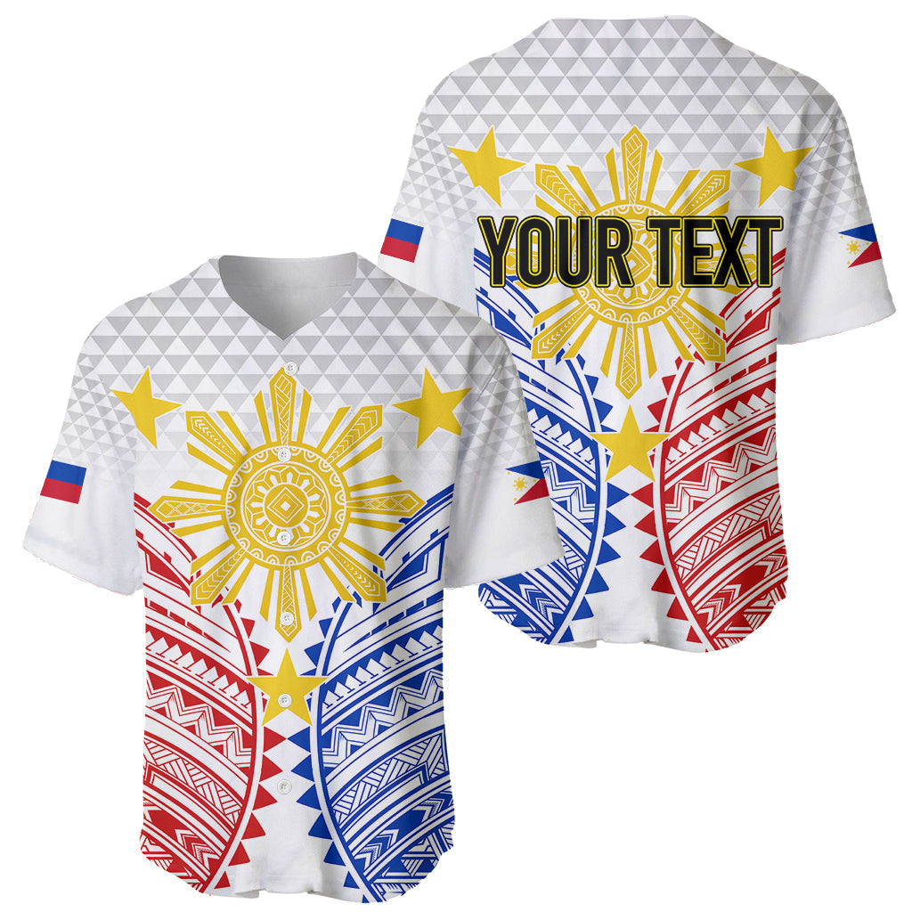 Personalised Philippines Independence Day Baseball Jersey Tribal Sun and Stars Ver 01