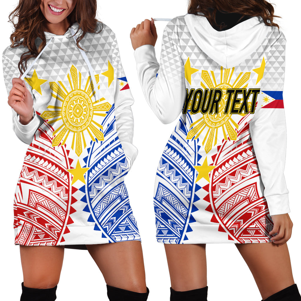 Personalised Philippines Independence Day Hoodie Dress Tribal Sun and Stars Ver 01
