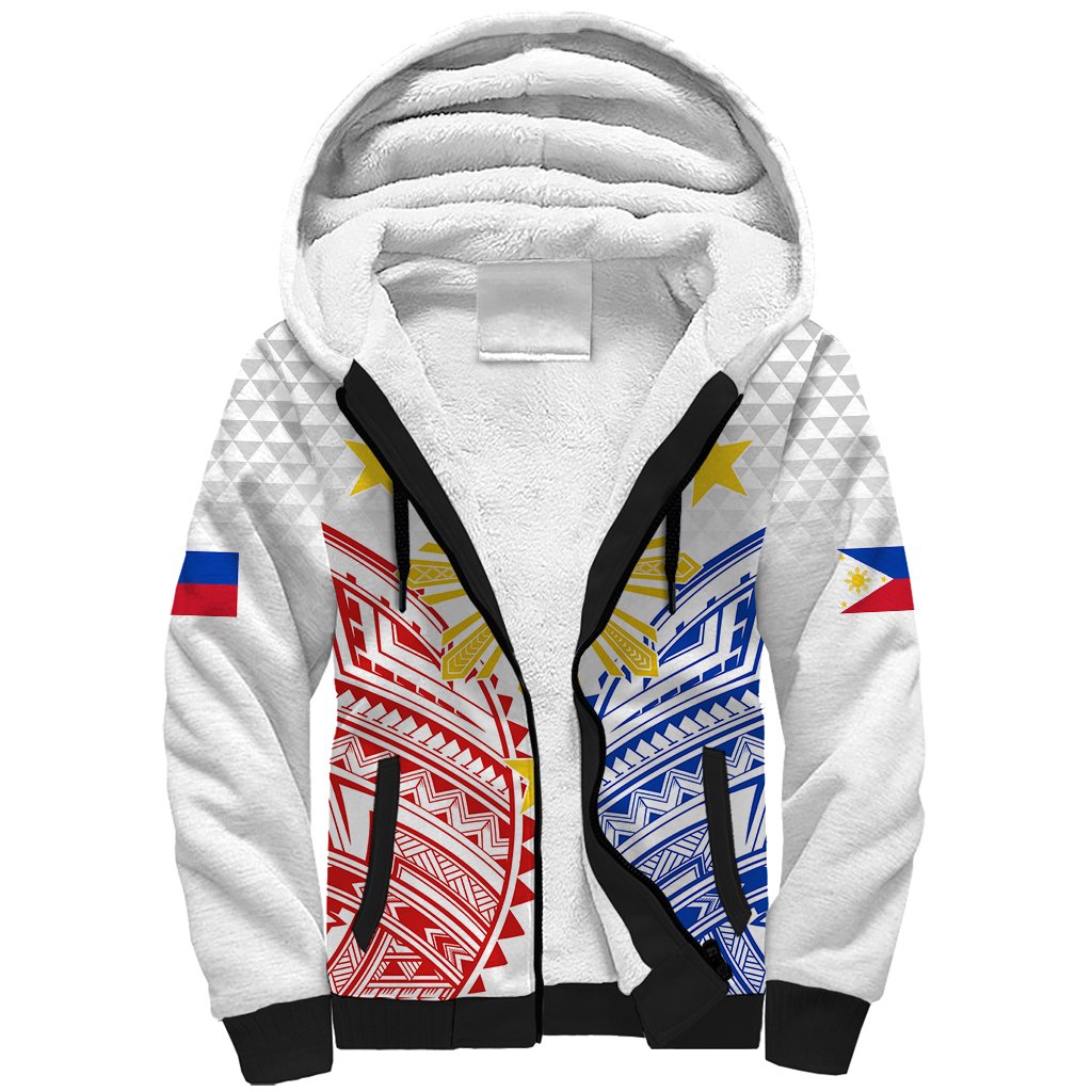 Personalised Philippines Independence Day Sherpa Hoodie Tribal Sun and Stars Ver 01