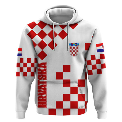 Croatia National Day Hoodie Checkerboard Hrvatska Simple Style 01