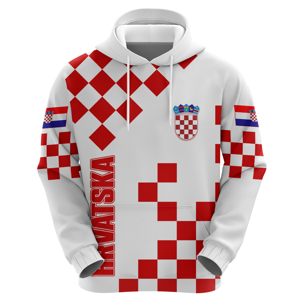 Croatia National Day Hoodie Checkerboard Hrvatska Simple Style 01
