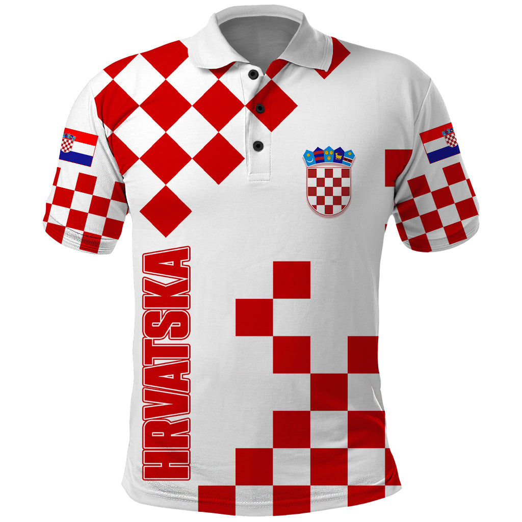 Croatia Polo Shirt National Day Checkerboard Hrvatska Simple Style 01