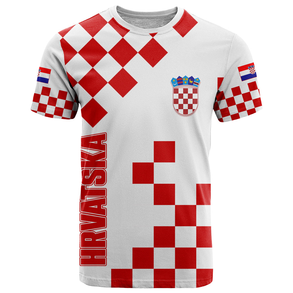 Croatia National Day T Shirt Checkerboard Hrvatska Simple Style 01