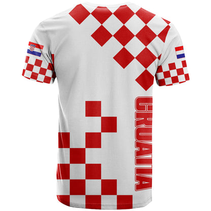 Croatia National Day T Shirt Checkerboard Hrvatska Simple Style 01