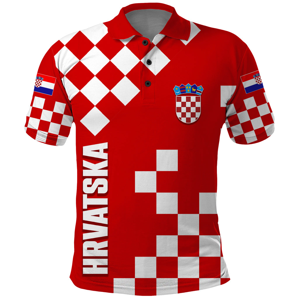 Croatia Polo Shirt National Day Checkerboard Hrvatska Simple Style 02