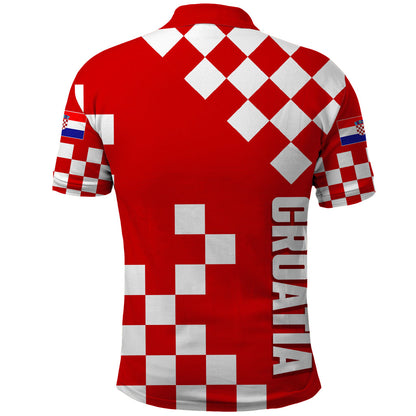 Croatia Polo Shirt National Day Checkerboard Hrvatska Simple Style 02