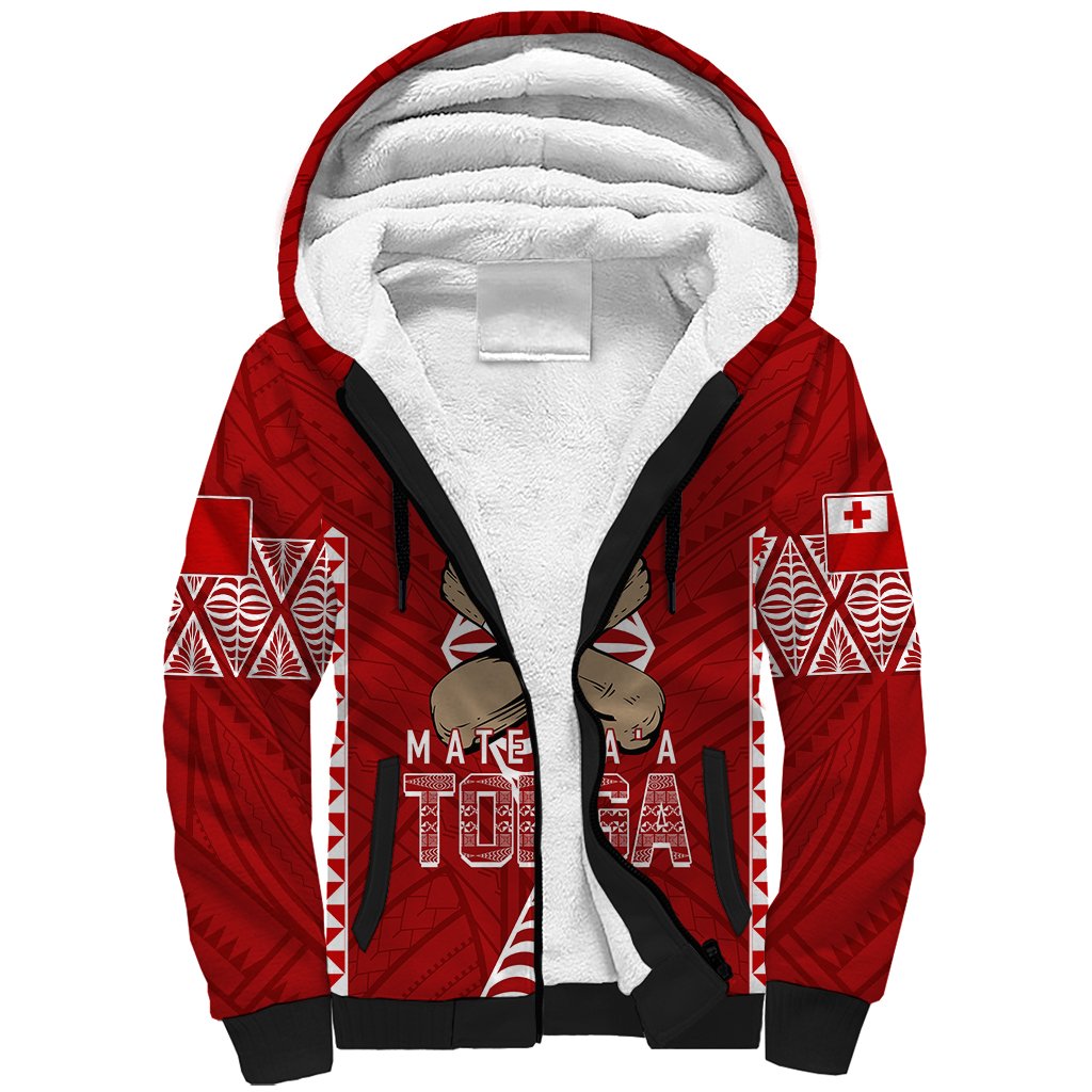 Personalised Tonga Rugby Sherpa Hoodie Mate Ma'a Tonga Independence Day
