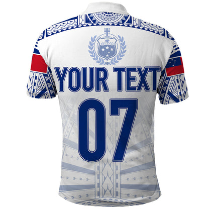 Personalised Samoa Rugby Polo Shirt Manu Samoa Gradient White
