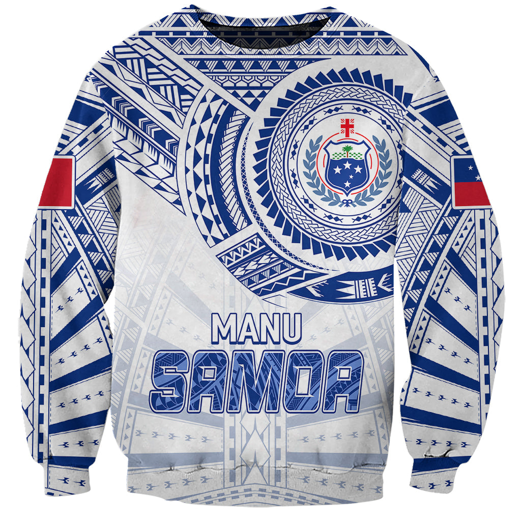 Personalised Samoa Rugby Sweatshirt Manu Samoa Gradient White