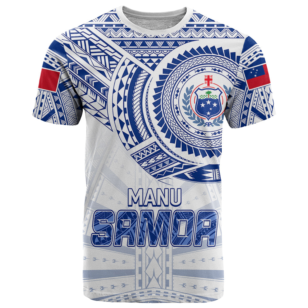 Personalised Samoa Rugby T Shirt Manu Samoa Gradient White