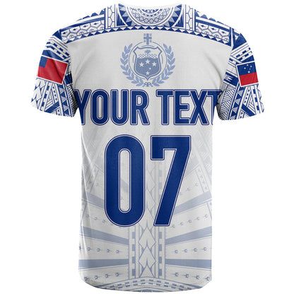 Personalised Samoa Rugby T Shirt Manu Samoa Gradient White