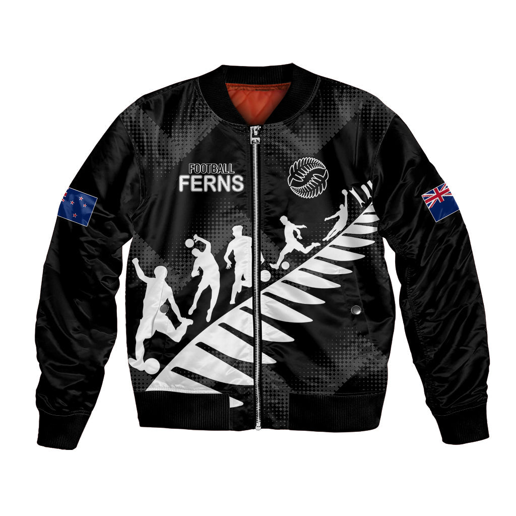 Personalised New Zealand Football Ferns Bomber Jacket Women World Cup 2023 Sporty Vibes