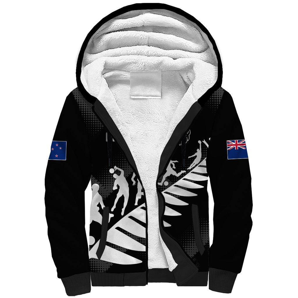 Personalised New Zealand Football Ferns Sherpa Hoodie Women World Cup 2023 Sporty Vibes