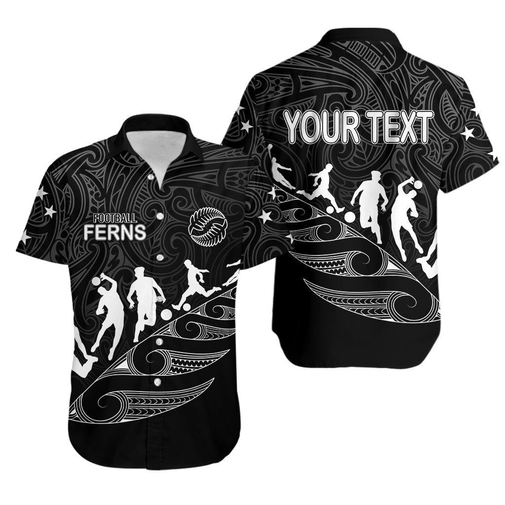 Personalised New Zealand Football Ferns Hawaiian Shirt Women World Cup 2023 Tribal Koru Pattern
