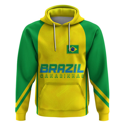 Personalised Brazil Football Hoodie Women's WC 2023 Canarinhas