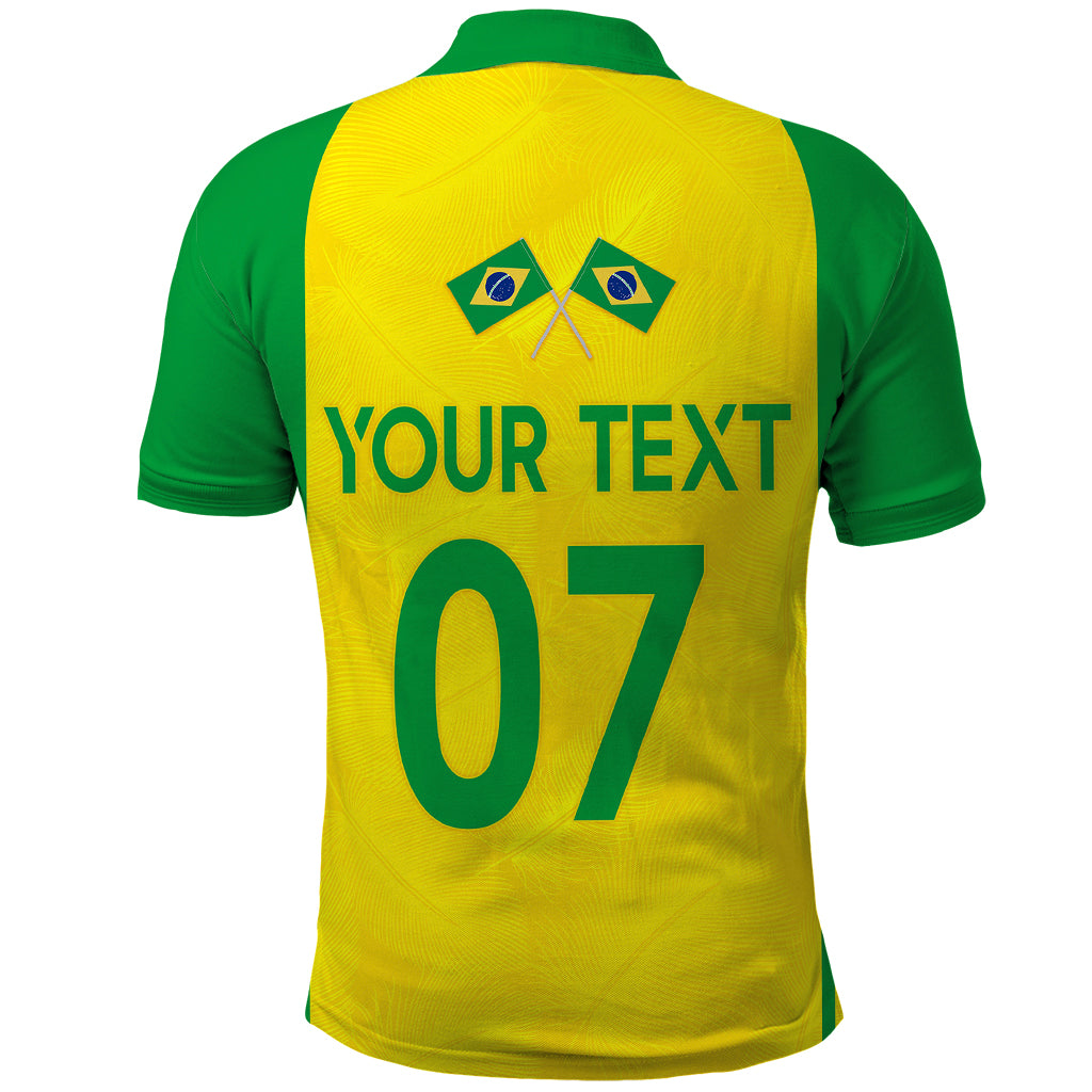 Personalised Brazil Football Polo Shirt Women's WC 2023 Canarinhas