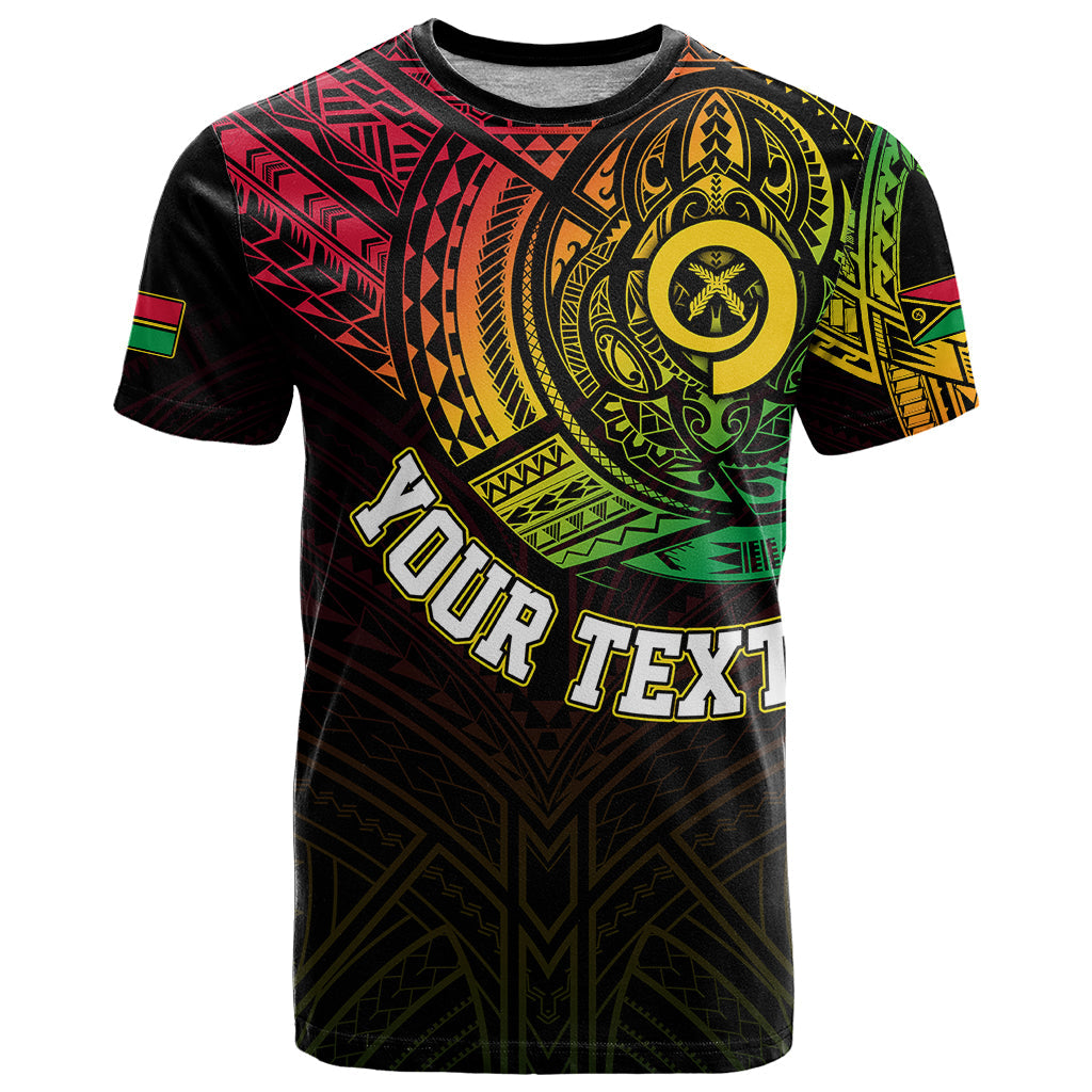 Personalised Vanuatu T Shirt Turtle Chest Tattoo Flag Color