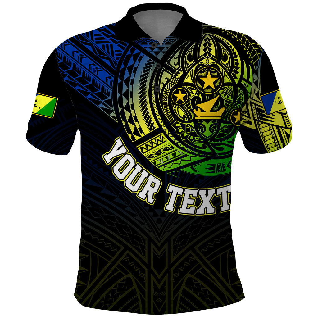 Personalised Vanuatu Polo Shirt Turtle Chest Tattoo Flag Color - Malampa
