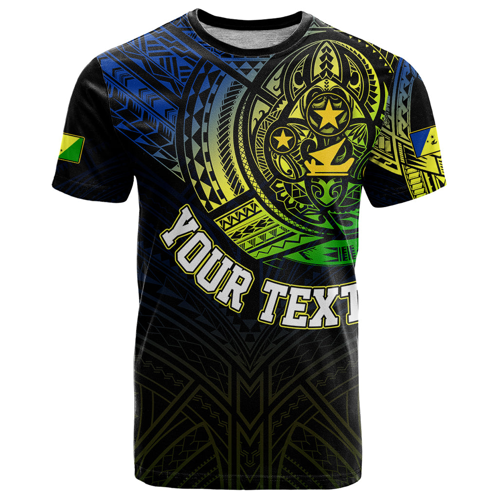 Personalised Vanuatu T Shirt Turtle Chest Tattoo Flag Color Malampa