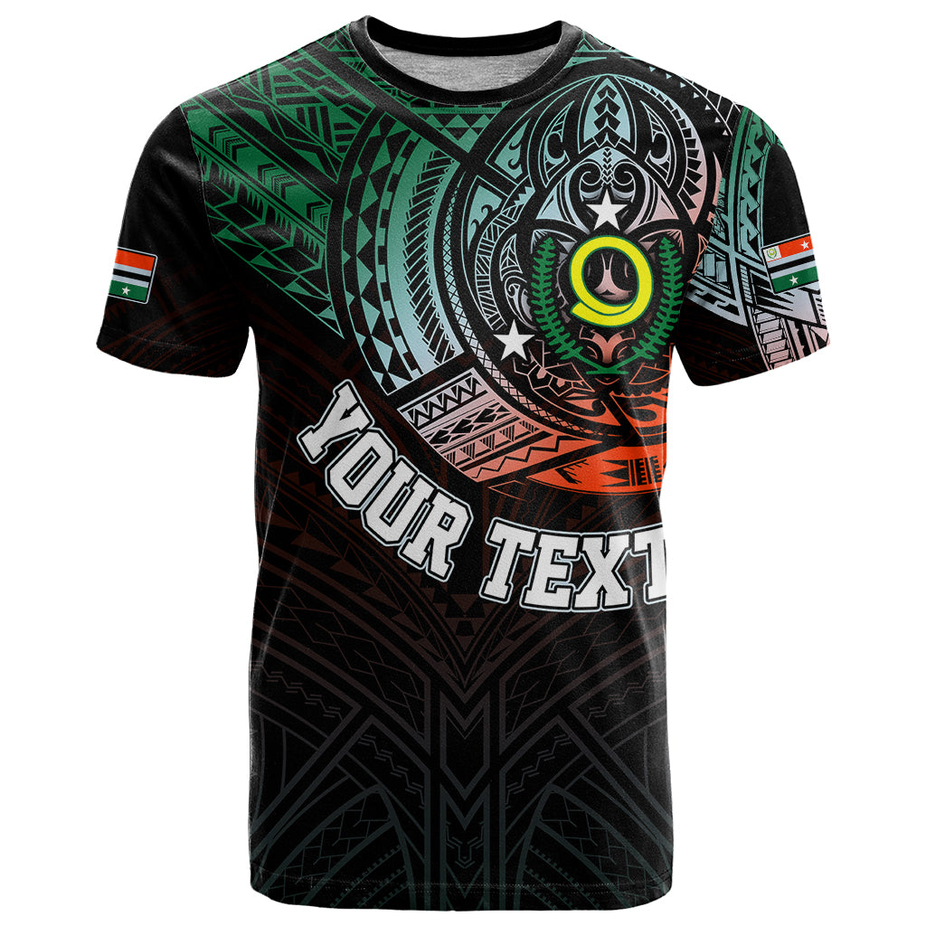 Personalised Vanuatu T Shirt Turtle Chest Tattoo Flag Color Penama