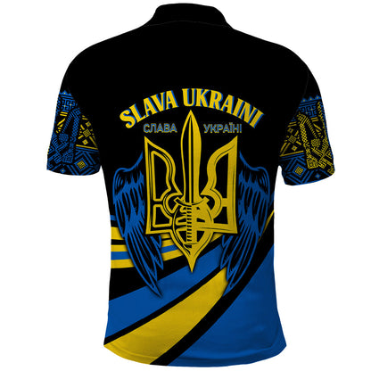 Personalised Ukraine Polo Shirt Independence Slava Ukraini "Battle Angel"