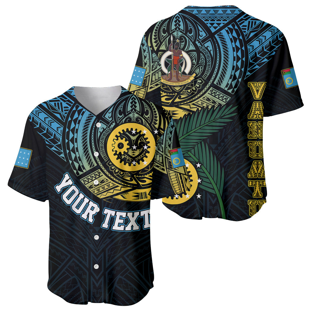 Personalised Vanuatu Baseball Jersey Turtle Chest Tattoo Flag Color Sanma