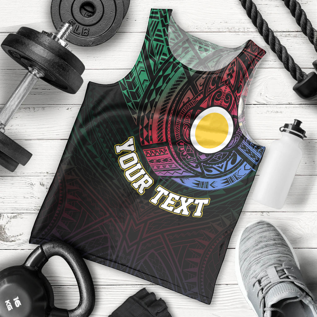 Personalised Vanuatu Men Tank Top Turtle Chest Tattoo Flag Color Shefa