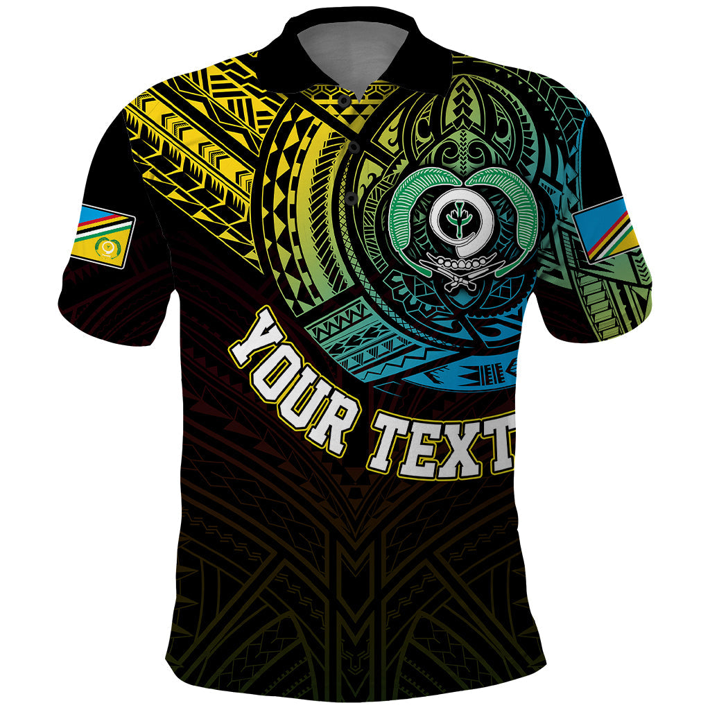 Personalised Vanuatu Polo Shirt Turtle Chest Tattoo Flag Color - Torba