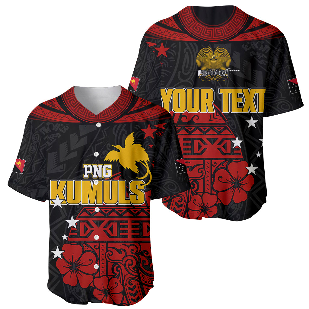 Personalised PNG Kumuls Rugby Baseball Jersey Motuan Mix Patterns