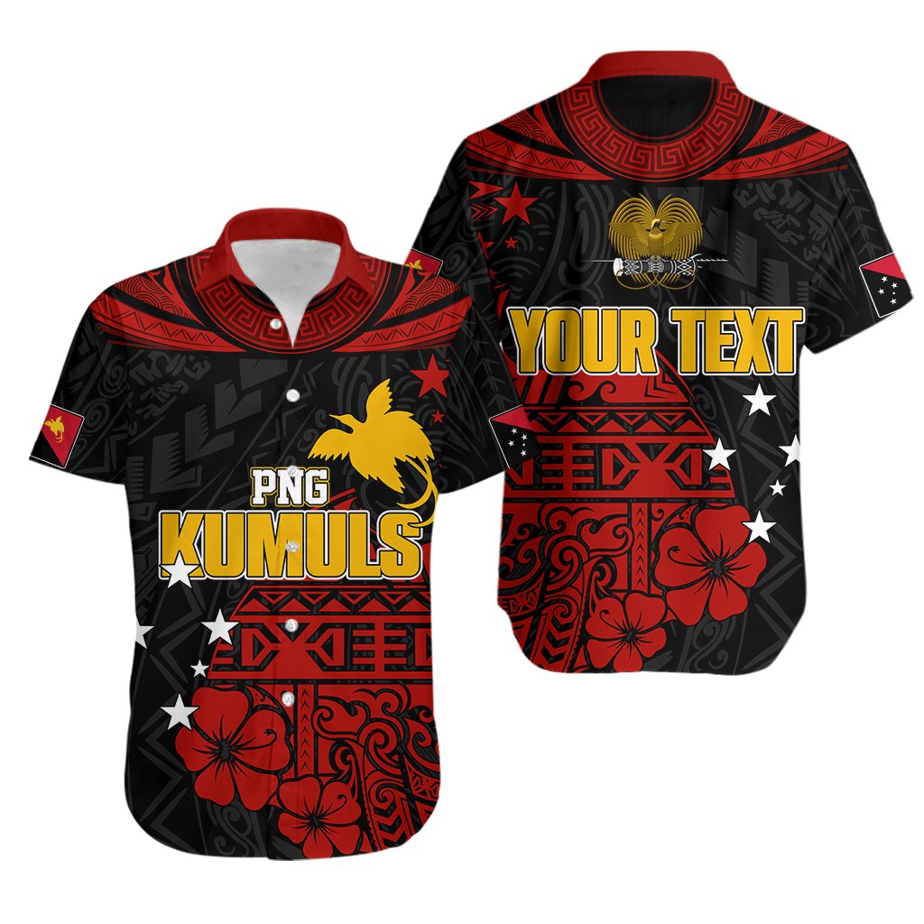 Personalised PNG Kumuls Rugby Hawaiian Shirt Motuan Mix Patterns
