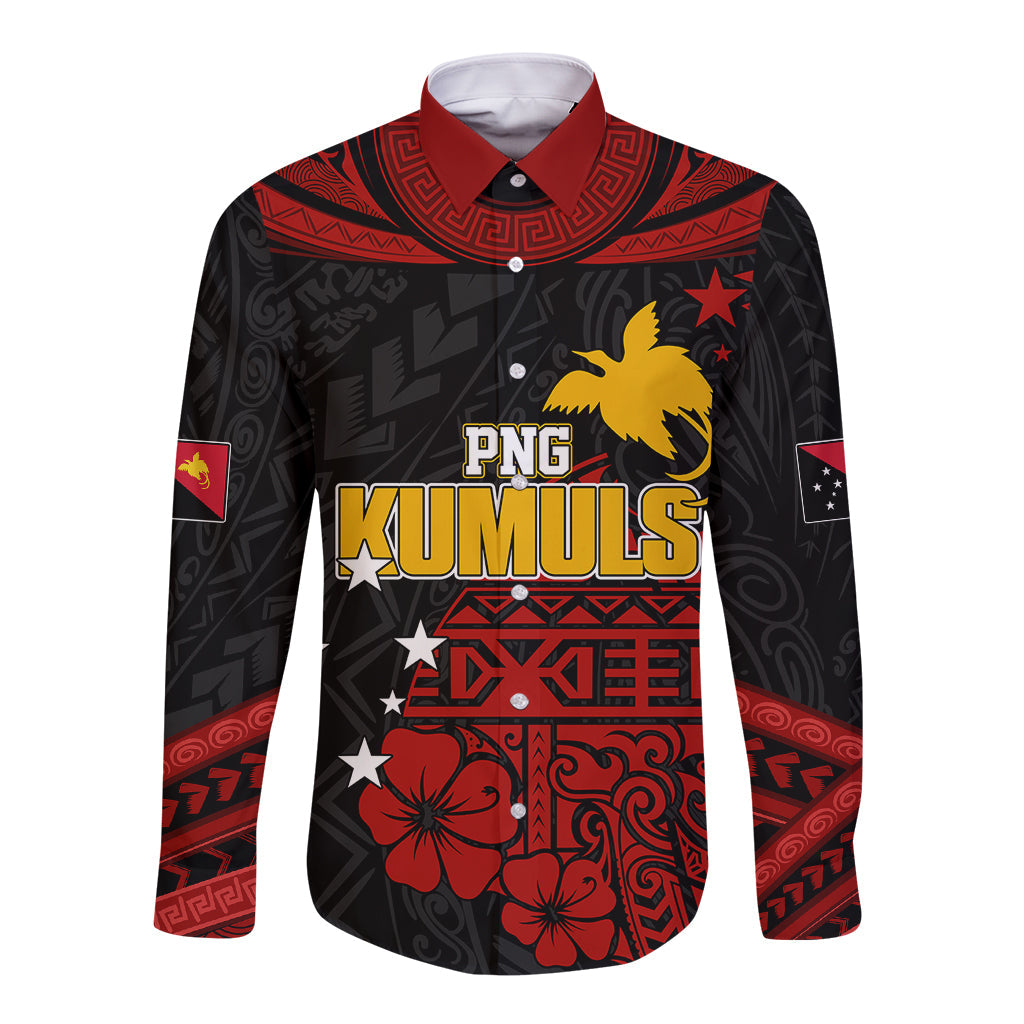 PNG Kumuls Rugby Long Sleeve Button Shirt Motuan Mix Patterns