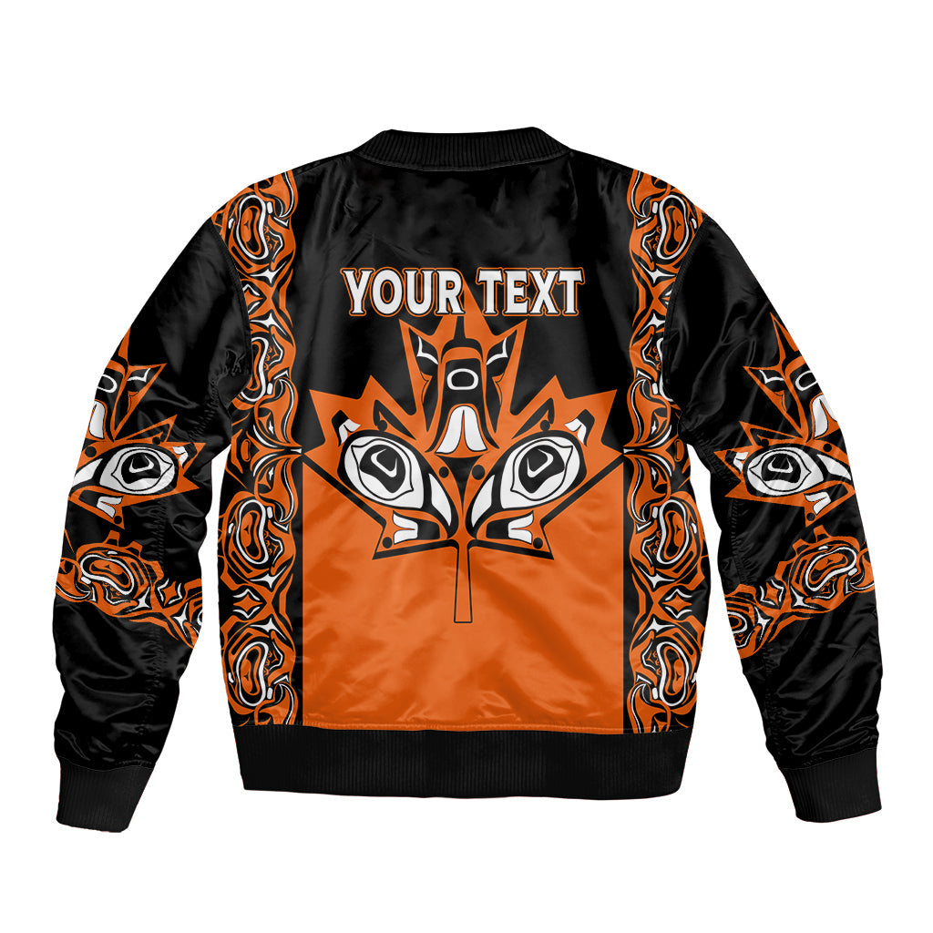 Personalised Canada Indigenous Sleeve Zip Bomber Jacket Every Child Matters