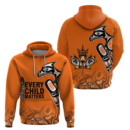 Canada Indigenous Hoodie Aboriginal Bird Art - Every Child Matters