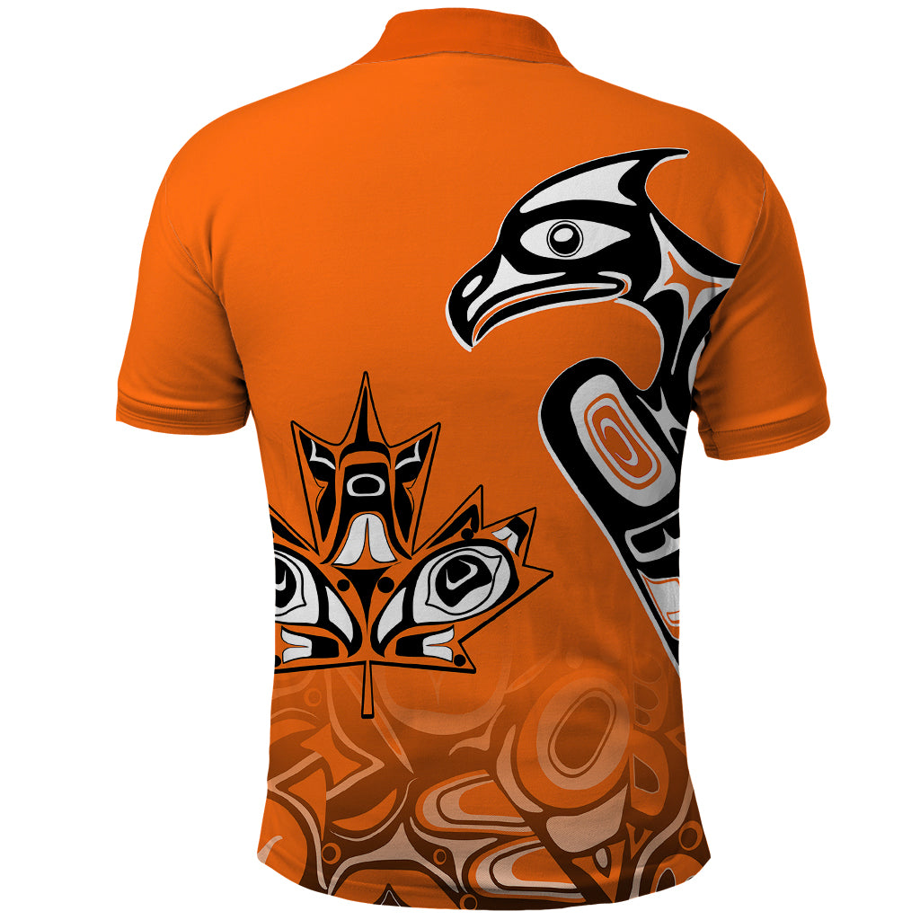 Canada Indigenous Polo Shirt Aboriginal Bird Art - Every Child Matters