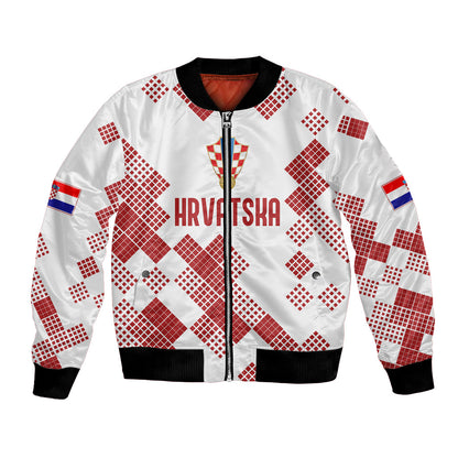 Personalised Croatia Football Bomber Jacket Champions Hrvatska - Mosaic Style