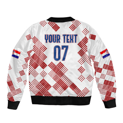Personalised Croatia Football Bomber Jacket Champions Hrvatska - Mosaic Style