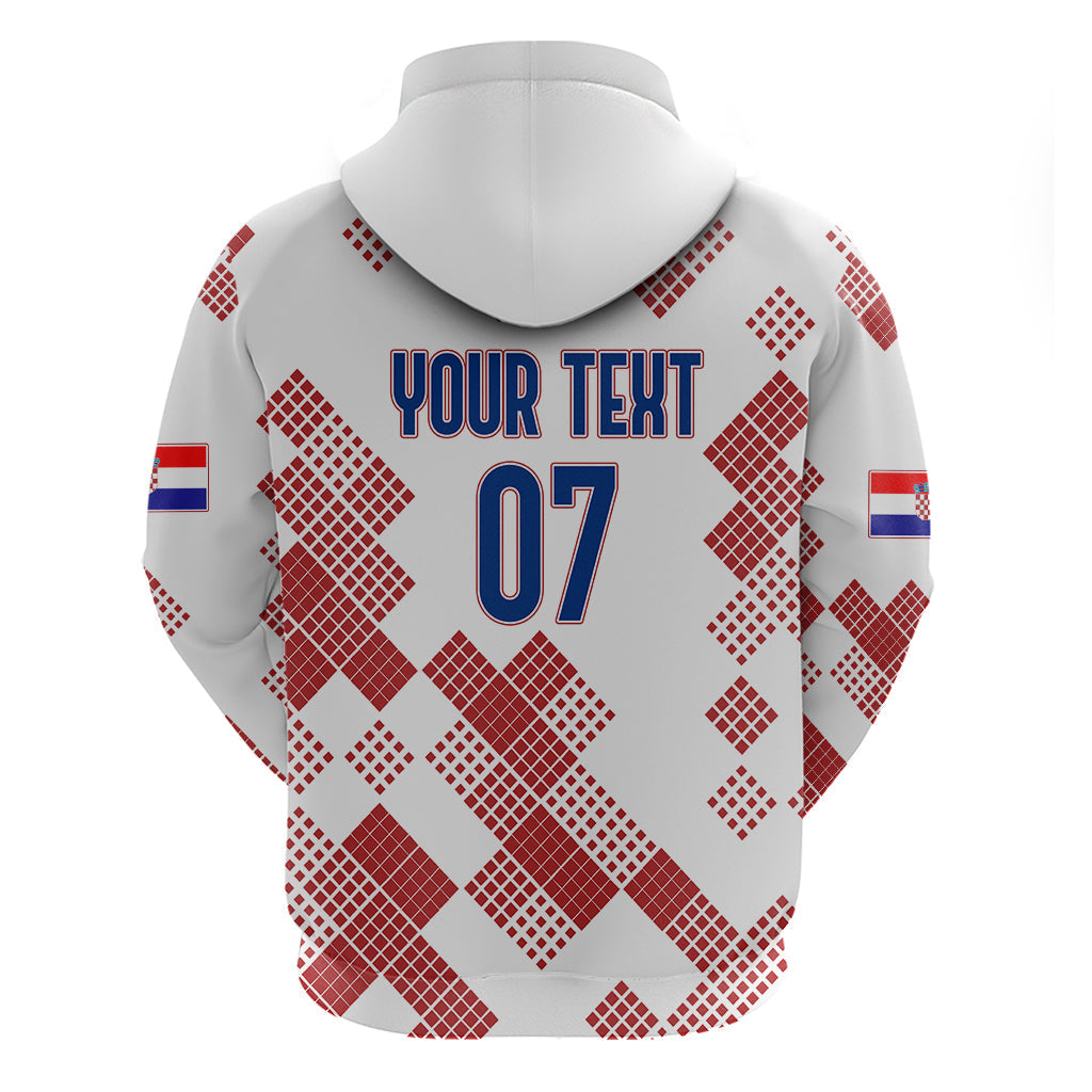 Personalised Croatia Football Hoodie Champions Hrvatska - Mosaic Style