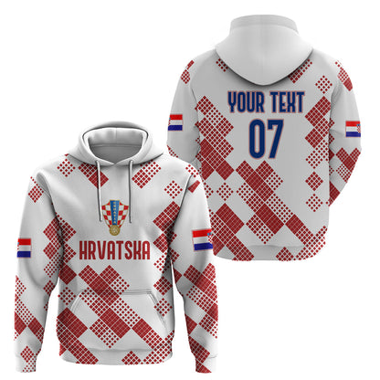 Personalised Croatia Football Hoodie Champions Hrvatska - Mosaic Style