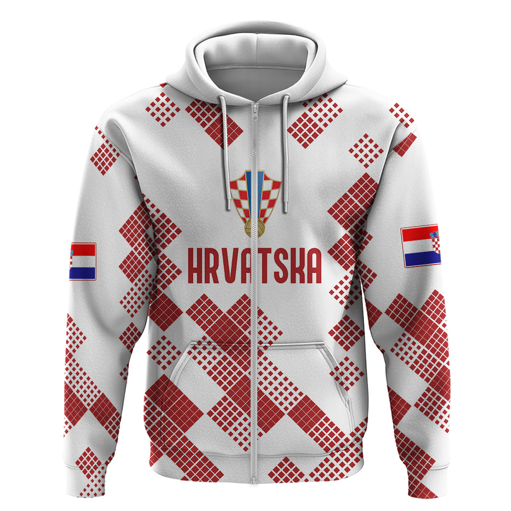 Personalised Croatia Football Hoodie Champions Hrvatska - Mosaic Style