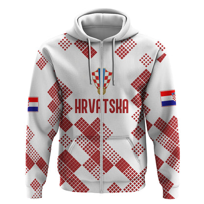 Personalised Croatia Football Hoodie Champions Hrvatska - Mosaic Style