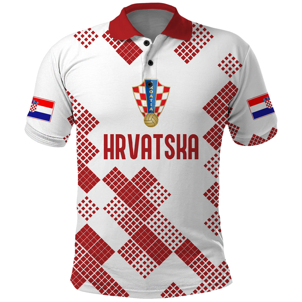 Personalised Croatia Football Polo Shirt Champions Hrvatska - Mosaic Style