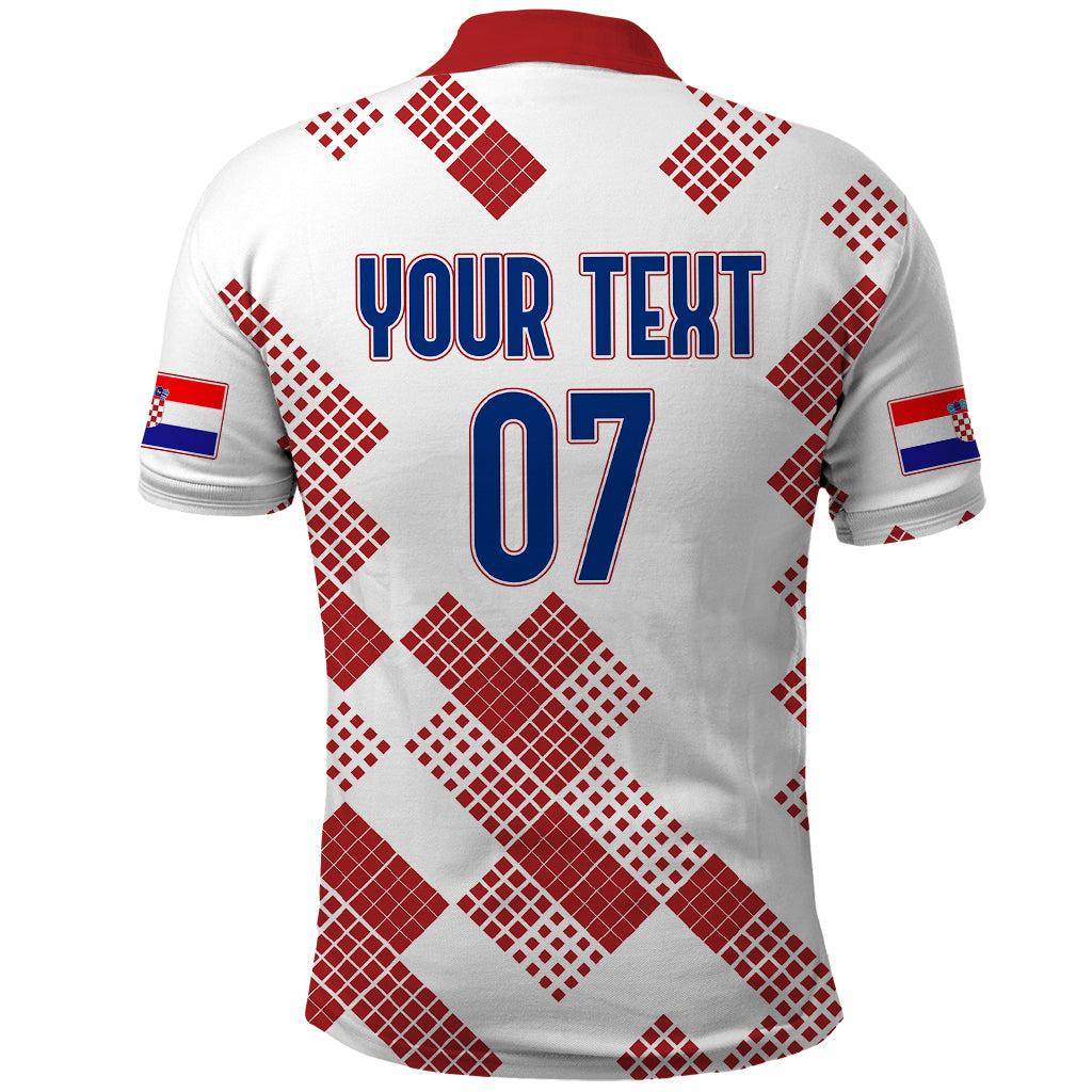 Personalised Croatia Football Polo Shirt Champions Hrvatska - Mosaic Style
