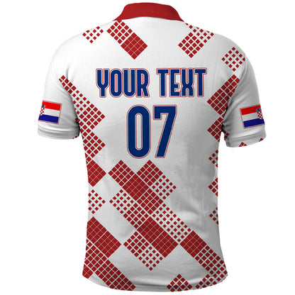 Personalised Croatia Football Polo Shirt Champions Hrvatska - Mosaic Style