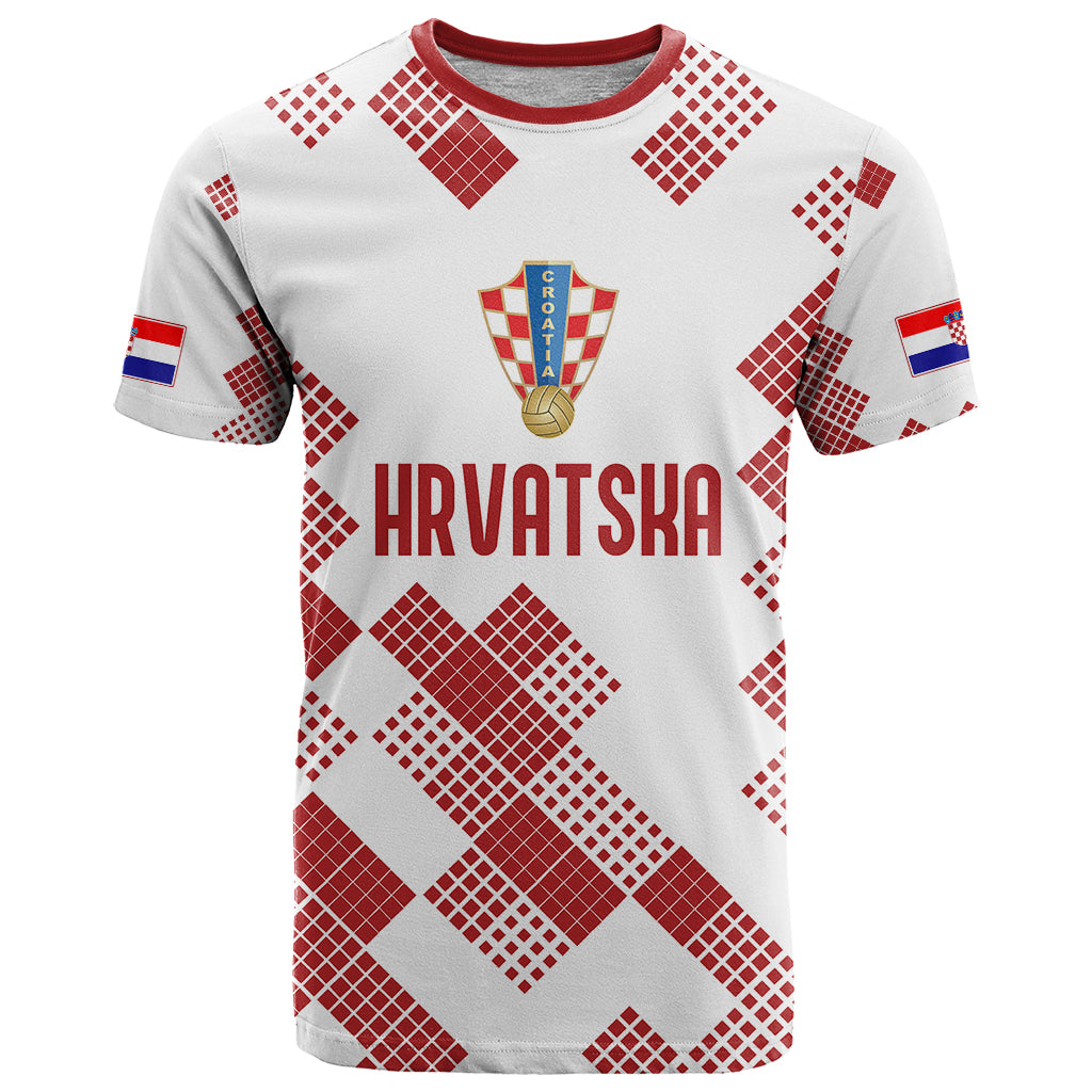 Personalised Croatia Football T Shirt Champions Hrvatska - Mosaic Style