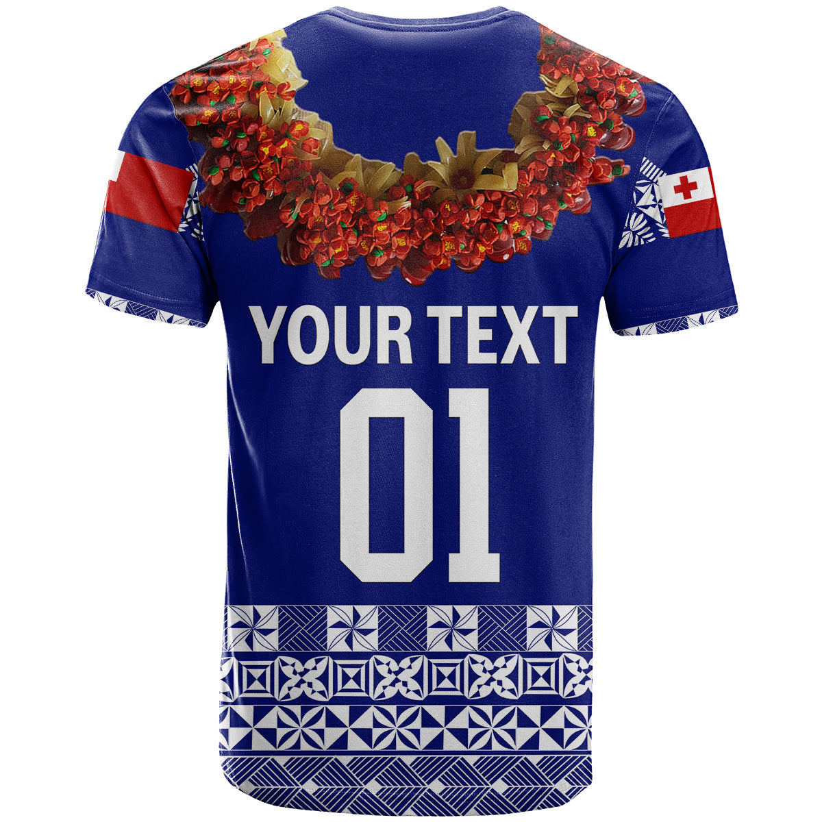 Tonga Emancipation Day T Shirt Independence Day - Fancy Kahoa Heilala Flower - Blue