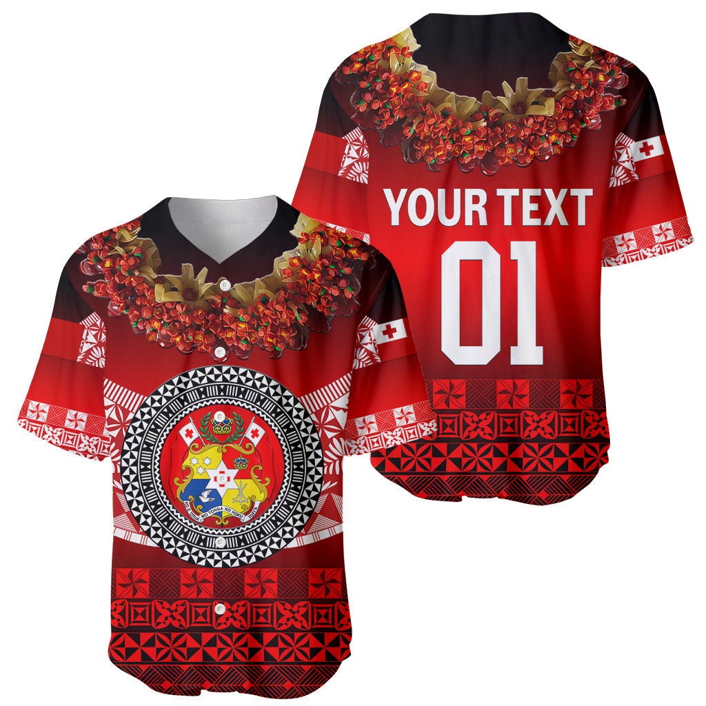 (Custom Personalised) Tonga Emancipation Day Baseball Jersey Independence Day Fancy Kahoa Heilala Flower Gradient