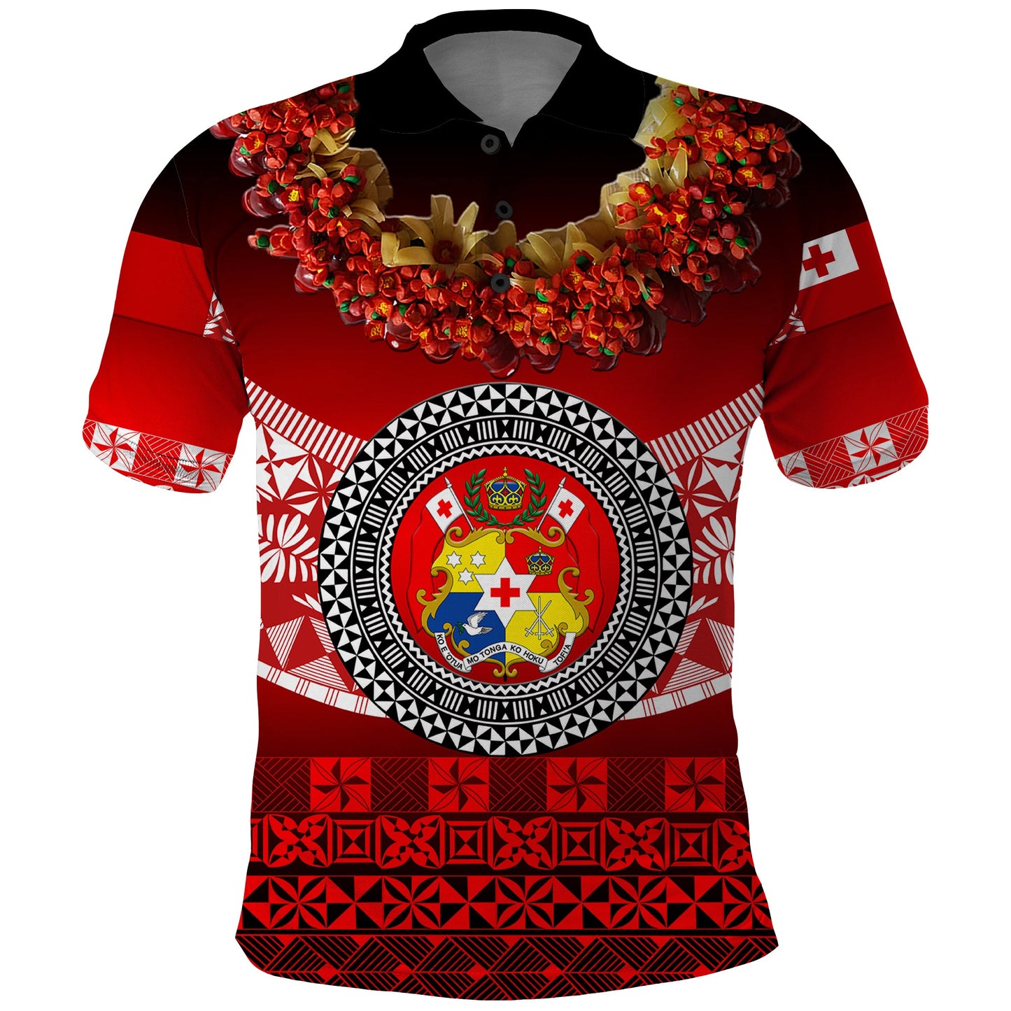 Tonga Emancipation Day Polo Shirt Independence Day - Fancy Kahoa Heilala Flower - Gradient